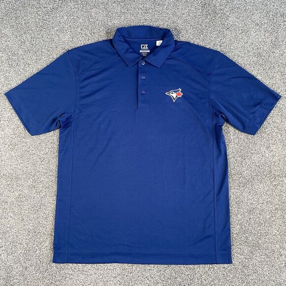 Cutter & Buck Toronto Blue Jays DryTec Polo MLB Golf Blue Size Large - Picture 2 of 13
